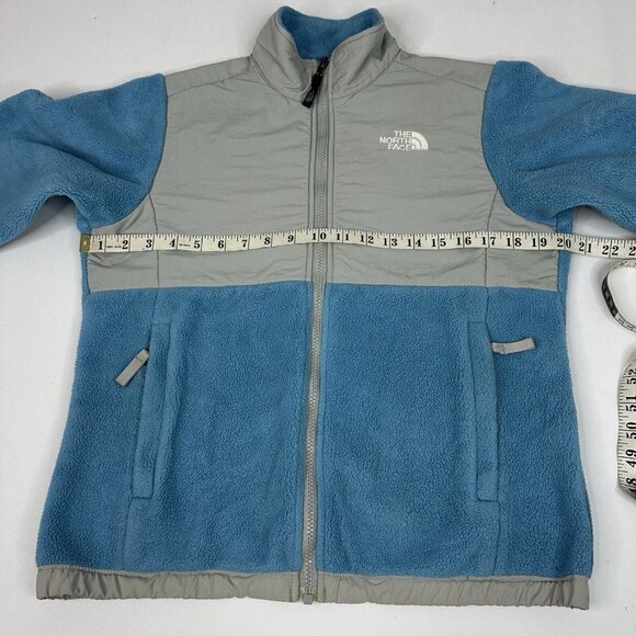 The North Face Girl's Blue‎ Gray Vintage Denali Polartec Full Zip Jacket L/C41 - Picture 16 of 16